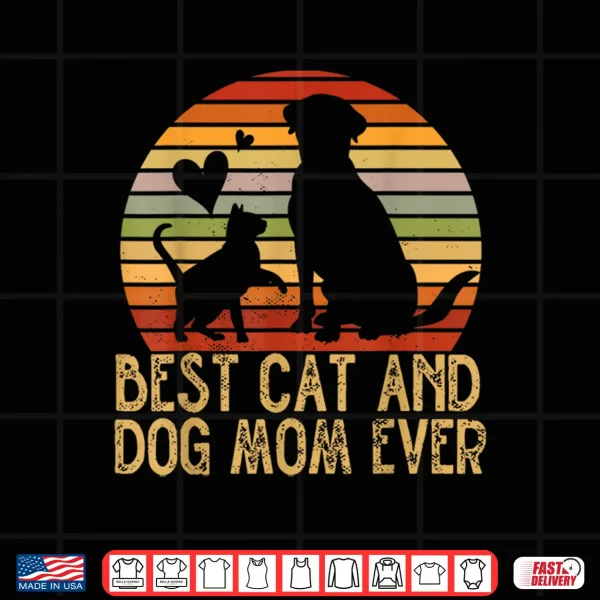 Design Retro Cat Dog Mom Cat Mama Furmama Puppy Kitty Mothers Day Shirt