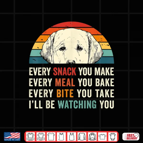 Design Retro Every snack you make Every meal you bake Yellow Lab Shirt