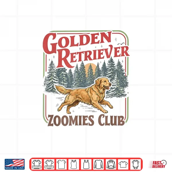 Design Retro Golden Retriever Zoomies Club Dog Lover Shirt