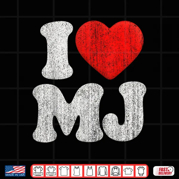 Design Retro I Love MJ Shirt I Heart MJ Shirt Shirt
