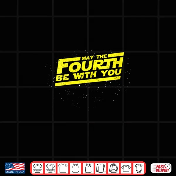 Design Retro May the Fourth 4th Be with You Space Stars Sci Fi Nerd Shirt