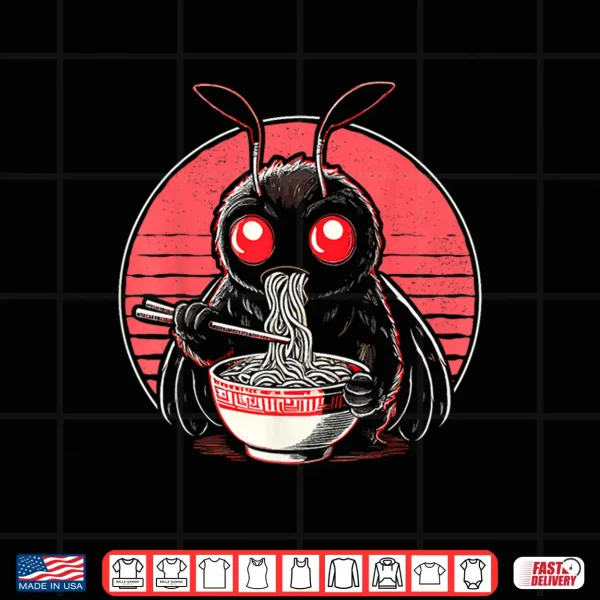Design Retro Mothman Ramen Kawaii Japanese Noodles Shirt