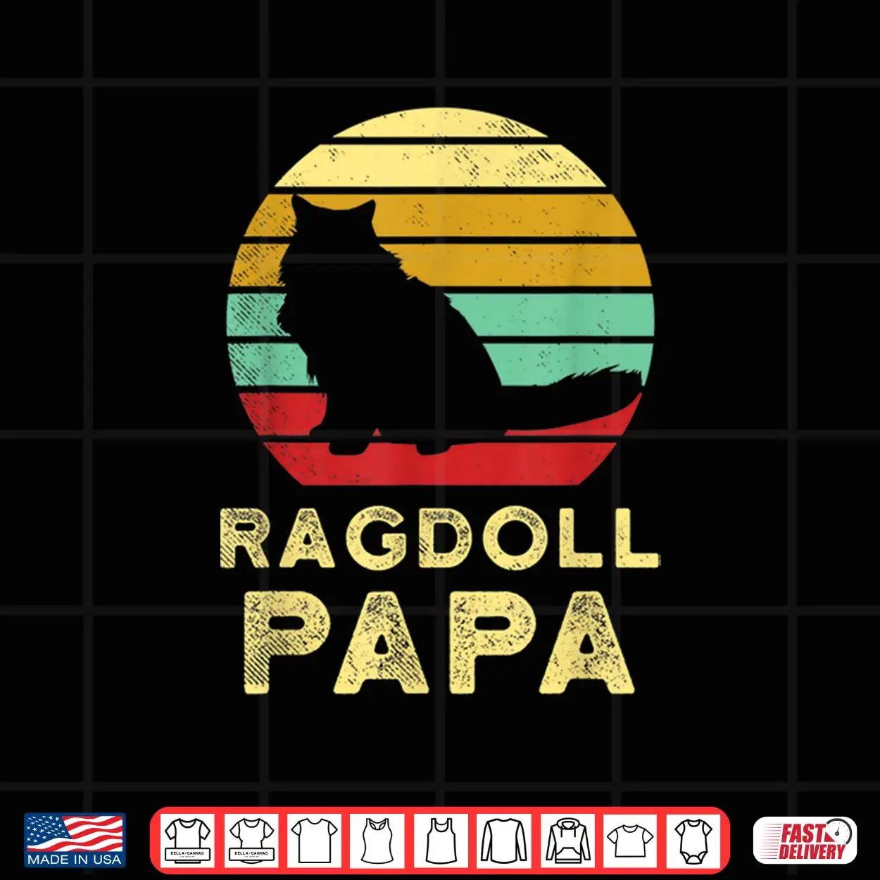 Retro Ragdoll Papa Cat Gifts Dad Cute Ragdoll Pet Owner Shirt Retro Ragdoll Papa Cat Gifts Dad Cute Ragdoll Pet Owner Shirt
