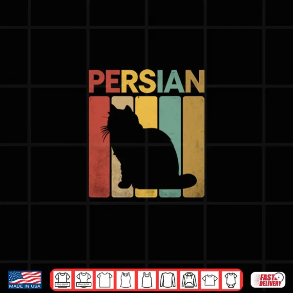 Design Retro Silhouette Persian Cat Persian Longhair Shirt