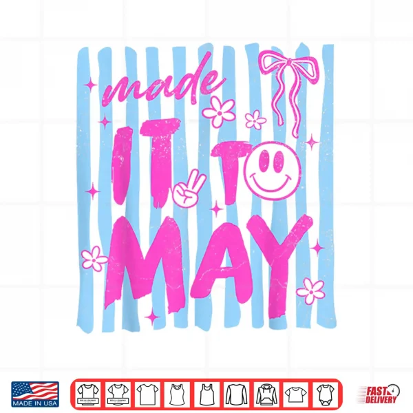 Design Retro Stripes Last Day of School Teacher Made It to May Shirt