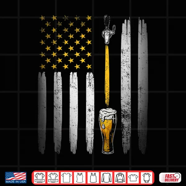 Design Retro USA US American Flag Beer Craft Brewer Craft Beer Shirt