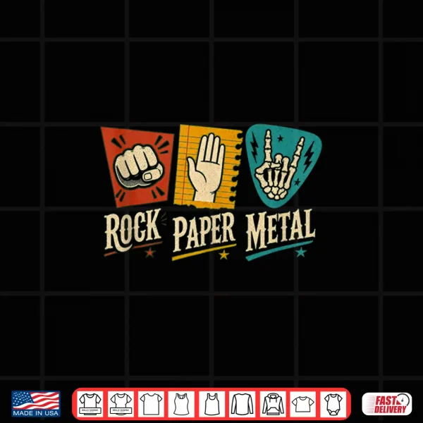 Rock Paper Metal Music Design Shirt 4 Design Rock Paper Metal Music Design Shirt