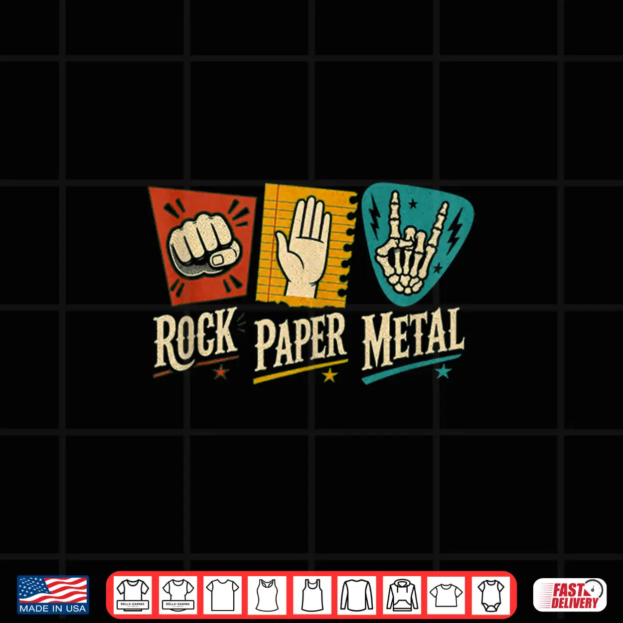 Rock Paper Metal Music Design Shirt Rock Paper Metal Music Design Shirt