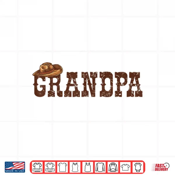Design Rodeo Grandpa Western Cowboy Cowgirl Family Group Birthday Shirt