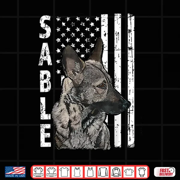 Design Sable German Shepherd Dog American Flag Patriotic Shirt