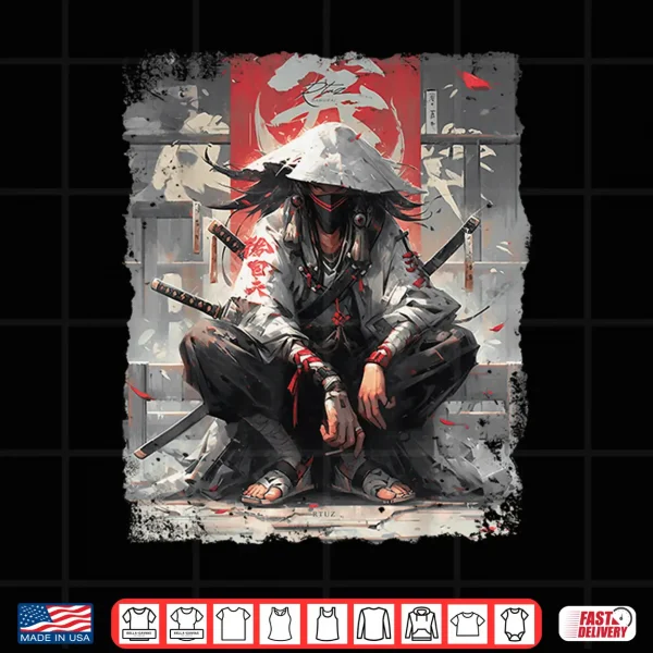 Design Samurai Sword Katana Ninja Japan Manga Anime Streetwear Shirt