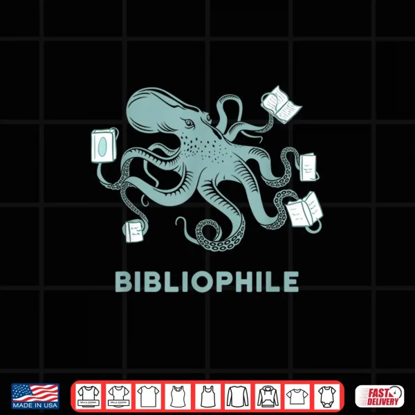Design School Librarian Gift Octopus Reading Book Lover Shirt