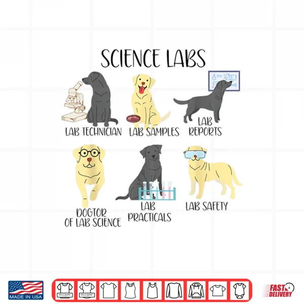 Design Science Labs Dogs Labrador Retriever Science Teacher Shirt