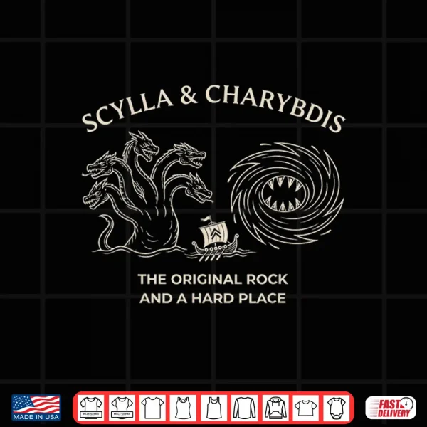 Design Scylla and Charybdis The Original Rock and a Hard Place Shirt