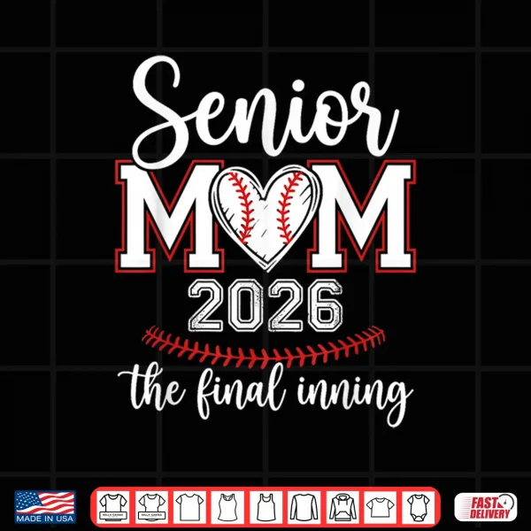 Design Senior 2026 The Final Inning Baseball Heart Graduation Shirt