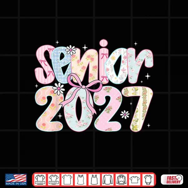 Design Senior 2027 Coquette Floral Last Day Graduation Shirt