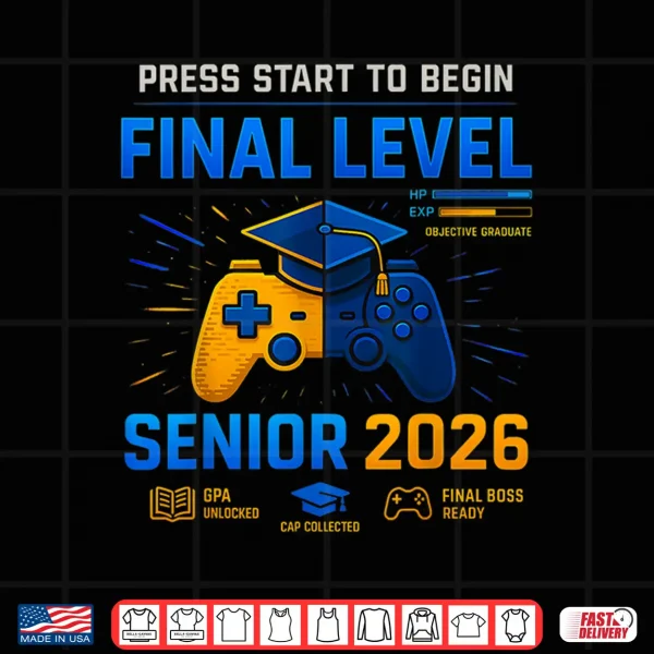 Design Senior Class Of 2026 Back To School Gamer Senior 2026 Shirt