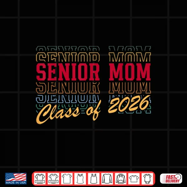 Design Senior Mom Class of 2026 Striped Graduate Mother Graduation Shirt