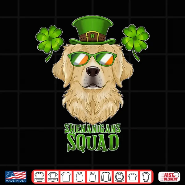 Design Shenanigans Squad St Patricks Day Golden Retriever Shirt