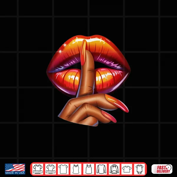 Shhh Lips Finger Silence Pop Art Design For Women Shirt 4 Design Shhh Lips Finger Silence Pop Art Design for Women Shirt