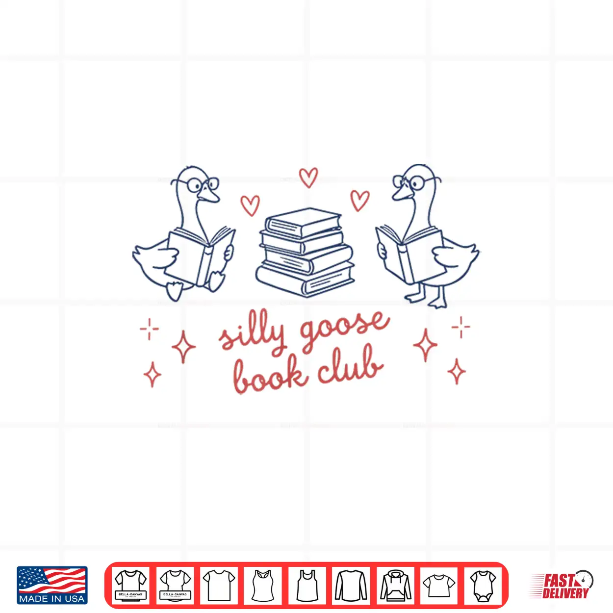 Silly Goose Book Club Cute Geese Reading Bookworms Readers Shirt Silly Goose Book Club Cute Geese Reading Bookworms Readers Shirt