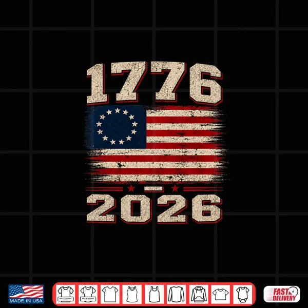 Design Since 1776 250 Years 2026 Patriotic Vintage Flag Premium Tri Blend Shirt