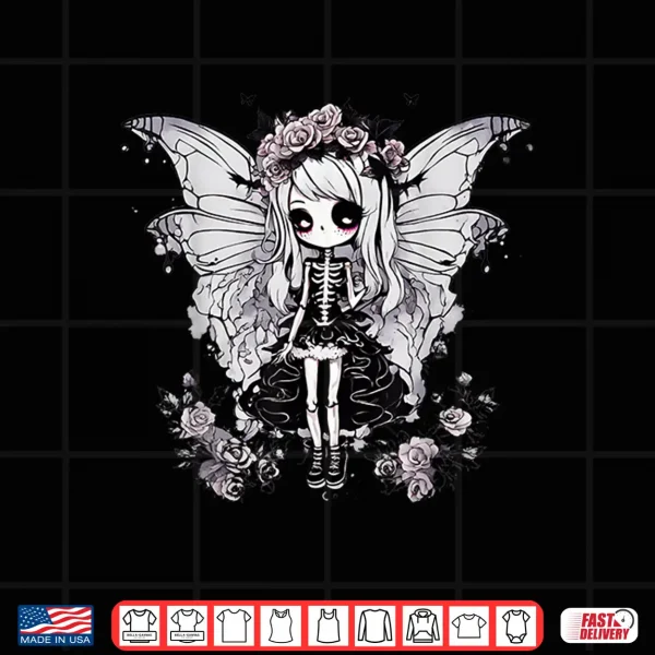 Design Skeleton Fairy Anime Goth Kawaii Shirt
