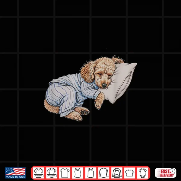 Design Sleeping Pajama Poodle Drawing Art Design Shirt