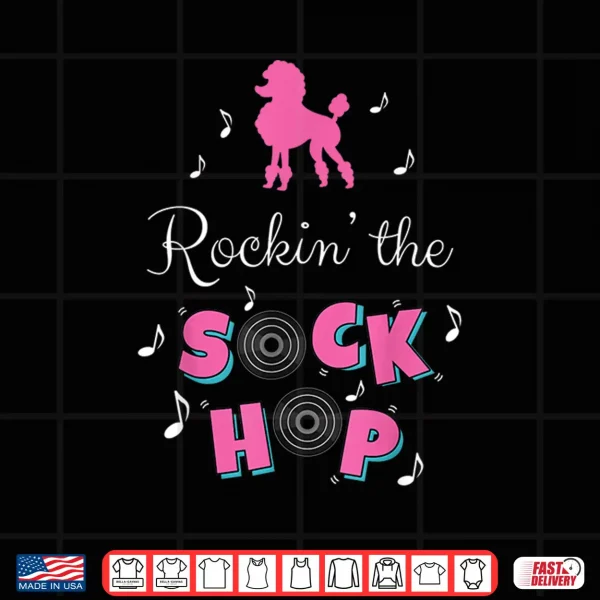 Design Sock Hop Costume Shirt Girls Women Pink Poodle