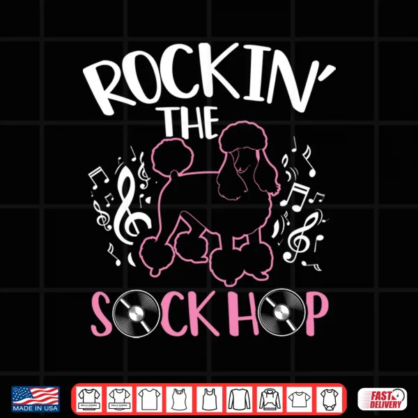 Design Sock Hop Costume Shirt Girls Women Pink Poodle Shirt