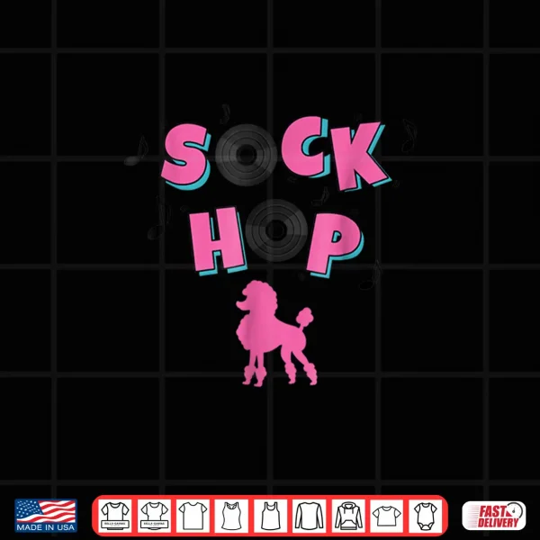 Design Sock Hop Shirt Pink Poodle Vinyl Records Tee