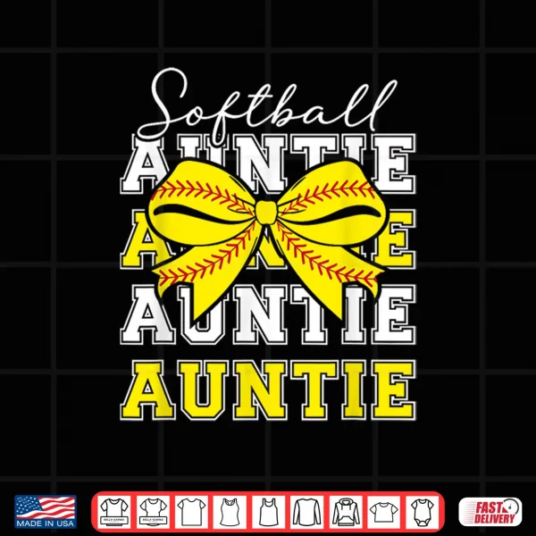 Design Softball Auntie Coquette Softball Aunt Softball Player Aunt Shirt