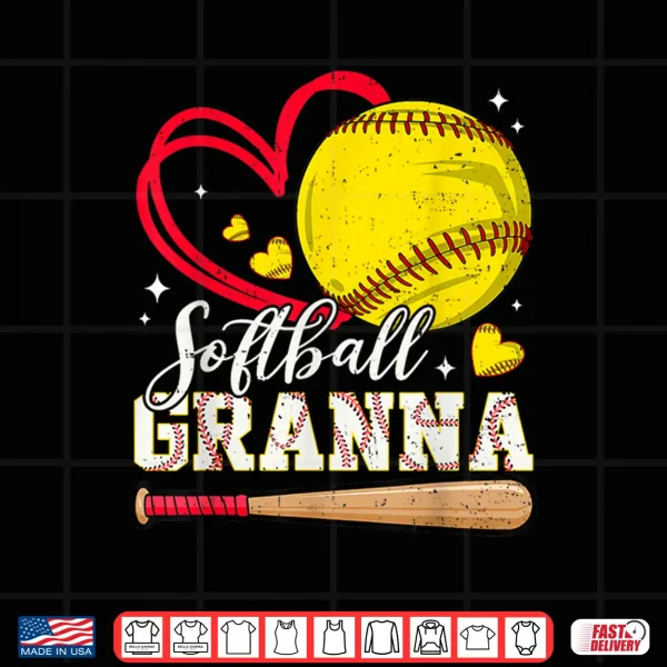 Design Softball Granna Family Matching Cute Softball Heart Shirt
