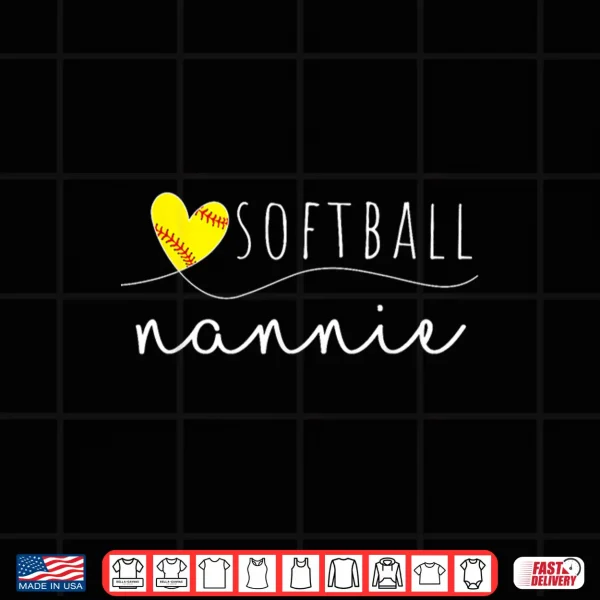 Design Softball Nannie Softball Heart Family Matching Shirt
