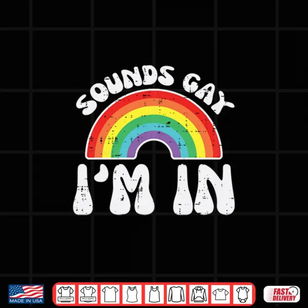 Design Sounds Gay Im in Funny Rainbow Pride Flag LGBTQ Women Men Comfort Colors Crop Top
