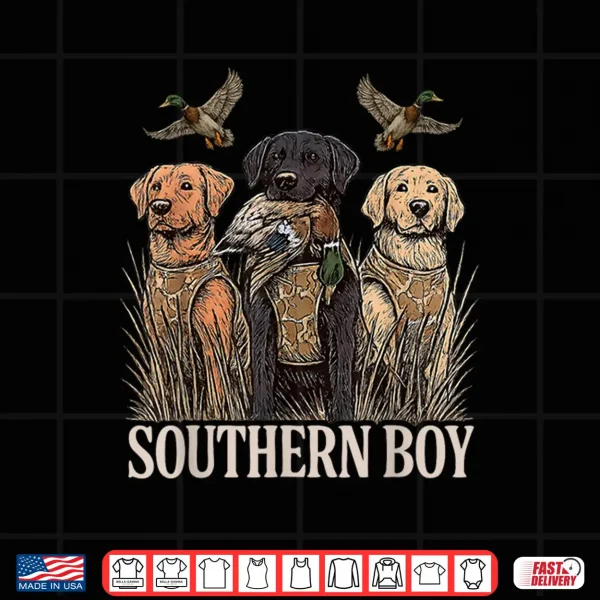 Design Southern Boy Duck Hunting Dog Labrador Retriever Dog Shirt