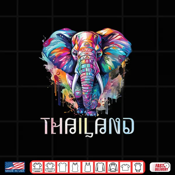 Design Souvenir Matching Family Summer Travel Elephant Thailand Shirt