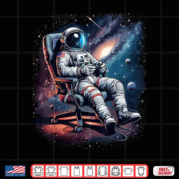Design Space Astronaut Gaming System Planets Astronaut Gamer Shirt