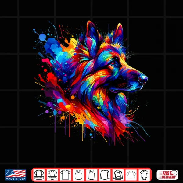 Design Splash Art German Shepherd GSD Shirt