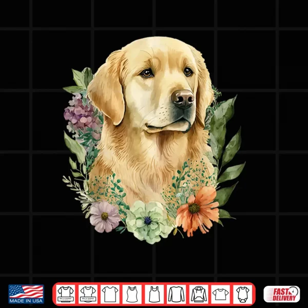 Design Spring Flower Golden Retriever Canine Lover Dog Owner Shirt