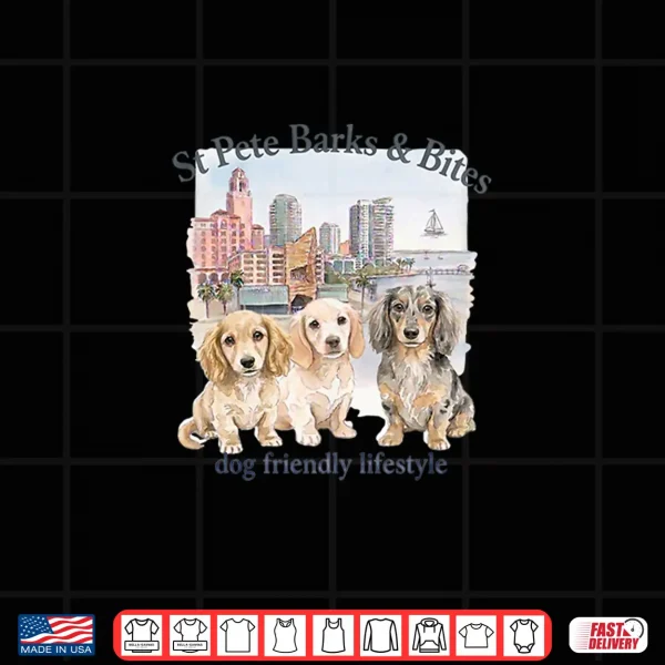 Design St Pete Barks Bites Dachshunds Premium Tri Blend Shirt 1