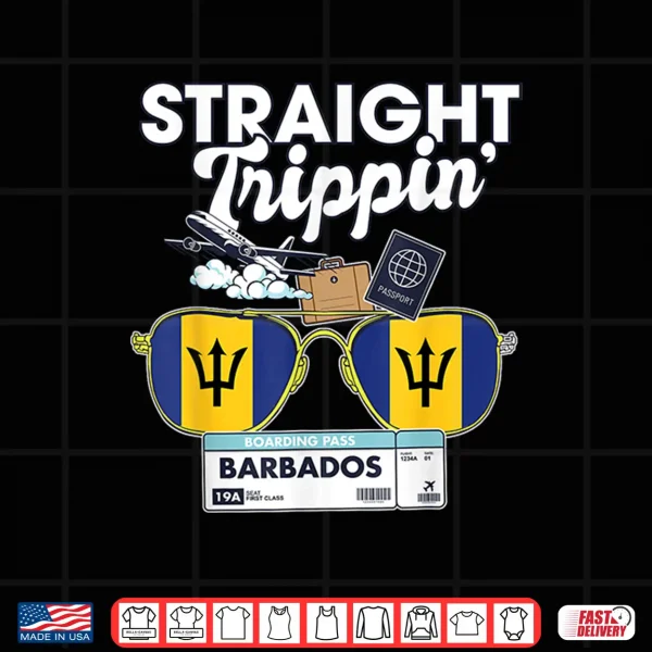 Design Straight Trippin Barbados Vacation Tour Travel Trip Shirt