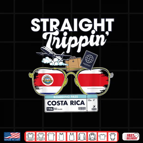 Design Straight Trippin Costa Rica Vacation Tour Travel Trip Shirt