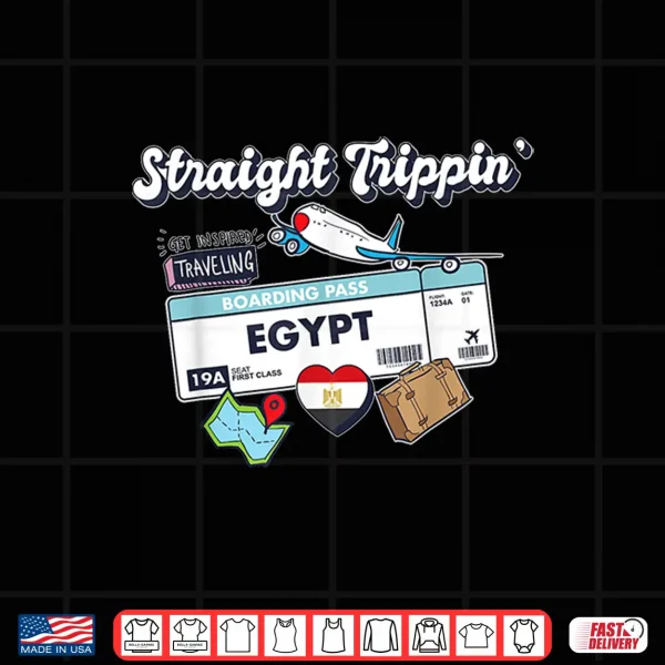 Design Straight Trippin Egypt Vacation Tour Travel Trip Matching Shirt