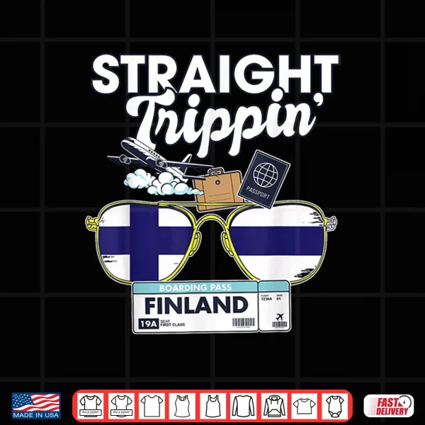 Design Straight Trippin Finland Vacation Tour Travel Trip Matching Shirt