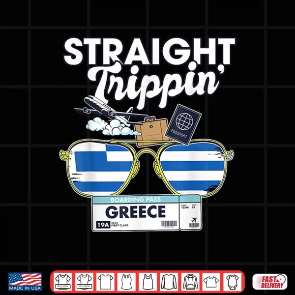 Design Straight Trippin Greece Vacation Tour Travel Trip Matching Shirt