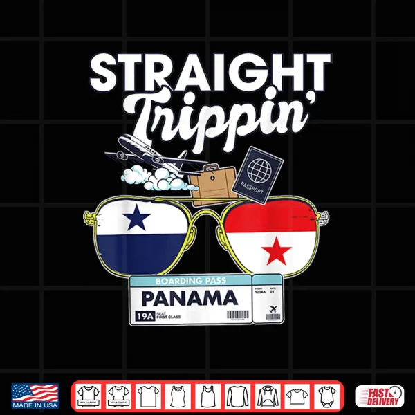 Design Straight Trippin Panama Vacation Tour Travel Trip Matching Shirt