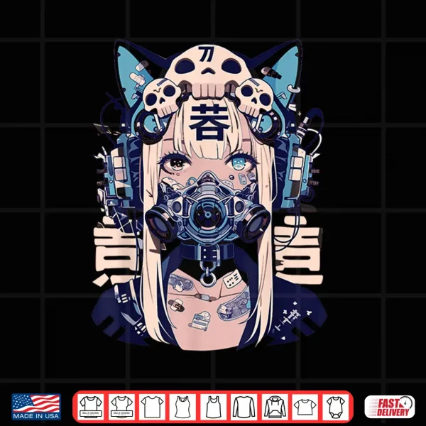 Design Techwear Harajuku Cat Girl Shirt