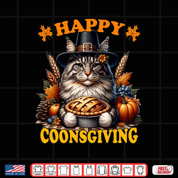 Design Thanksgiving Maine Coon Cat Shirt