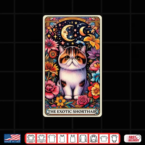Design The Exotic Shorthair Cat Tarot Card Shirt